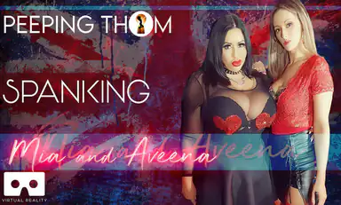 Mia and Aveena Double Spanking