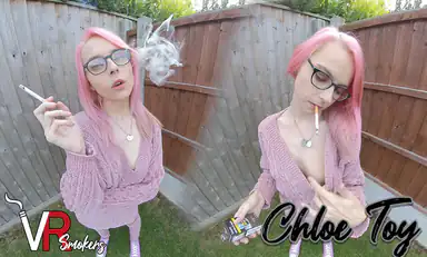 Chloe Toy Smoking in the Garden
