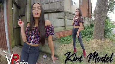 Smoking in Dark Jeans