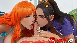 One Piece Cosplay Threesome With Nami And Nico Robin Part 1