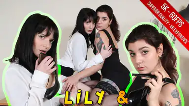Sensual Lauretta and Lily take off clothes and stockings